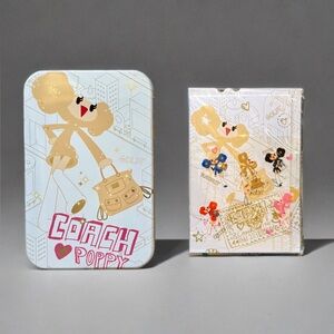 Coach White Tin Poppy Letter Sticker Stationary Set